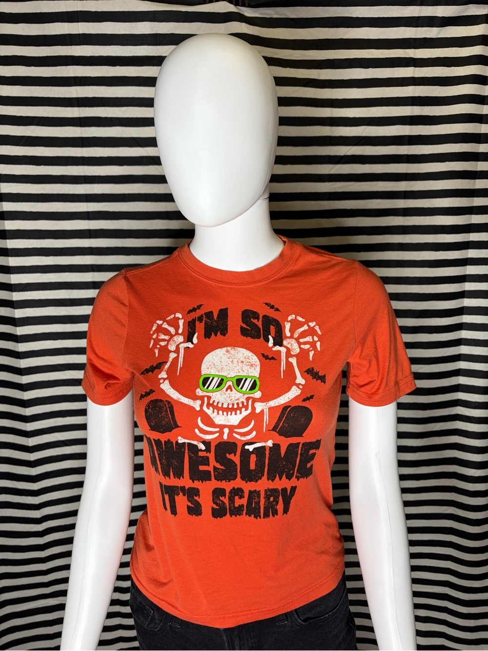 Kids Orange Graphic Tee - 'I'm So Awesome It's Scary'